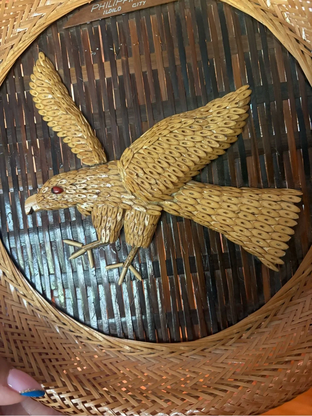 Handwoven Rattan Eagle Wall Accent - Philippines